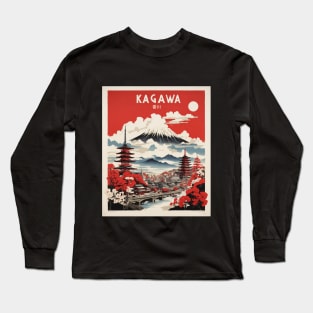 Kagawa Japan Travel Vintage Tourism Poster Long Sleeve T-Shirt